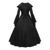 Maleficent Costume for Women, Gothic Lace-Up Hooded Dress, Vintage Medieval Renaissance Cosplay Dress view 4