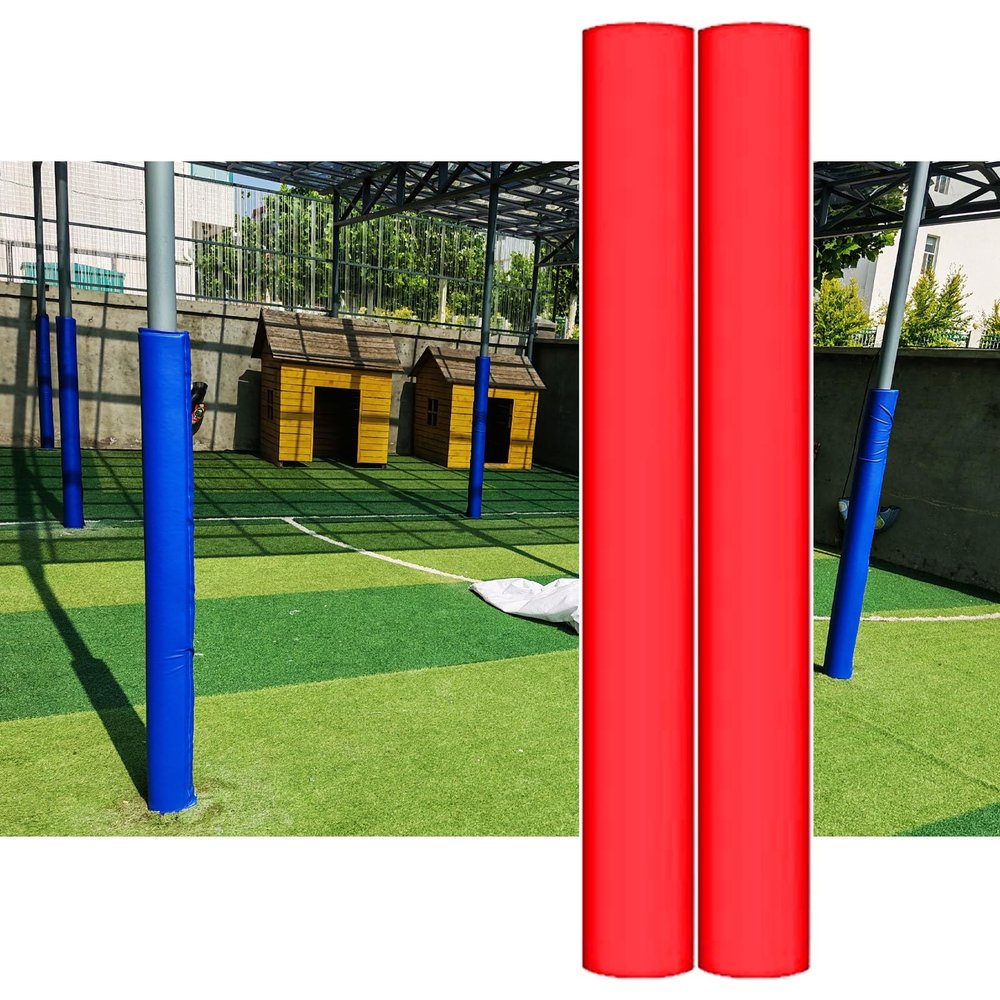 Basketball Hoop Pole Padding, Round Pole Covers, 2-Pack, 183 cm, Waterproof Outdoor Foam Protection, Red, 2.5 in (6 cm)