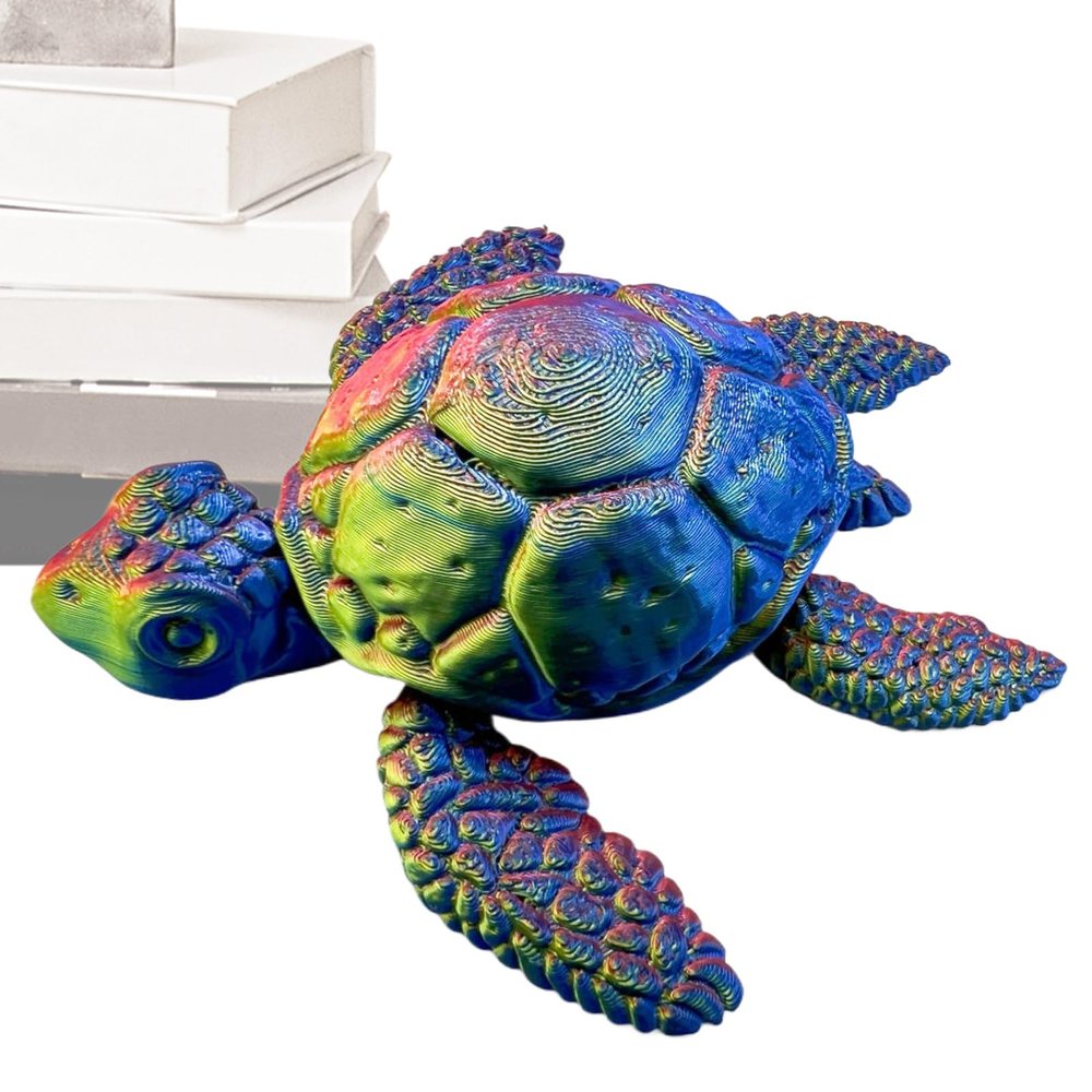 Turtle Fidget Toy - Realistic 3D Printed Turtle with Movable Joints