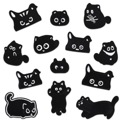 Black Cat Iron-On Patches (13 Pack)