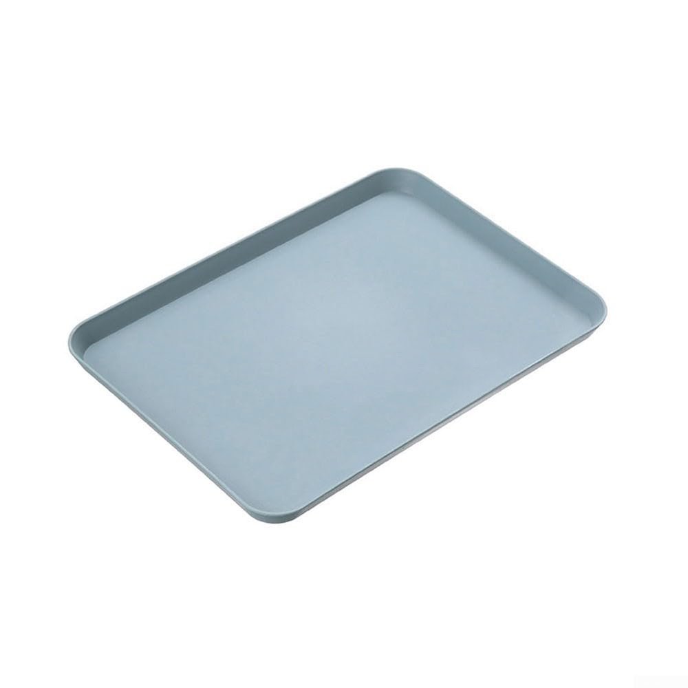 Elegant Modern Serving Tray for Snacks and Drinks, Rectangular ABS Design (Blue)
