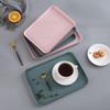Elegant Modern Serving Tray for Snacks and Drinks, Rectangular ABS Design (Blue) view 3