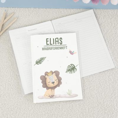 hellomini DIN A5 Homework Planner Cover with Personalized Name Insert, Optional Notebook