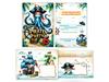 Junaversum 6 Pirate Invitations for a Child’s 6th Birthday with Envelopes, Gift Bags & Stickers view 2