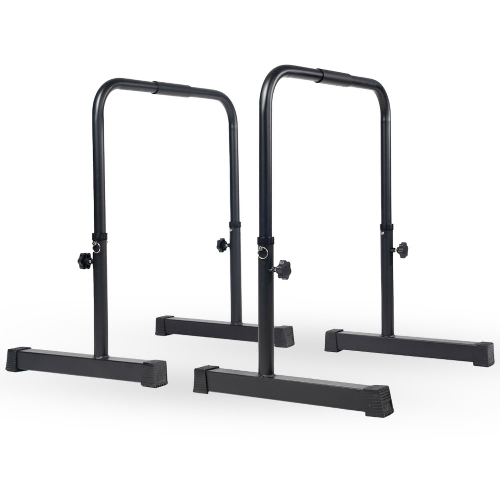 MATCHU Adjustable Dip Bars, 75–103 cm, Set of 2, Black