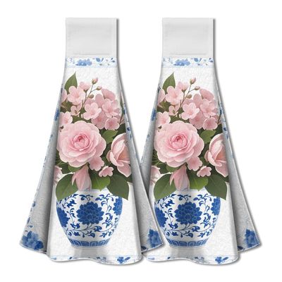 WADORN 2-Piece Chinoiserie Hand Towel Set