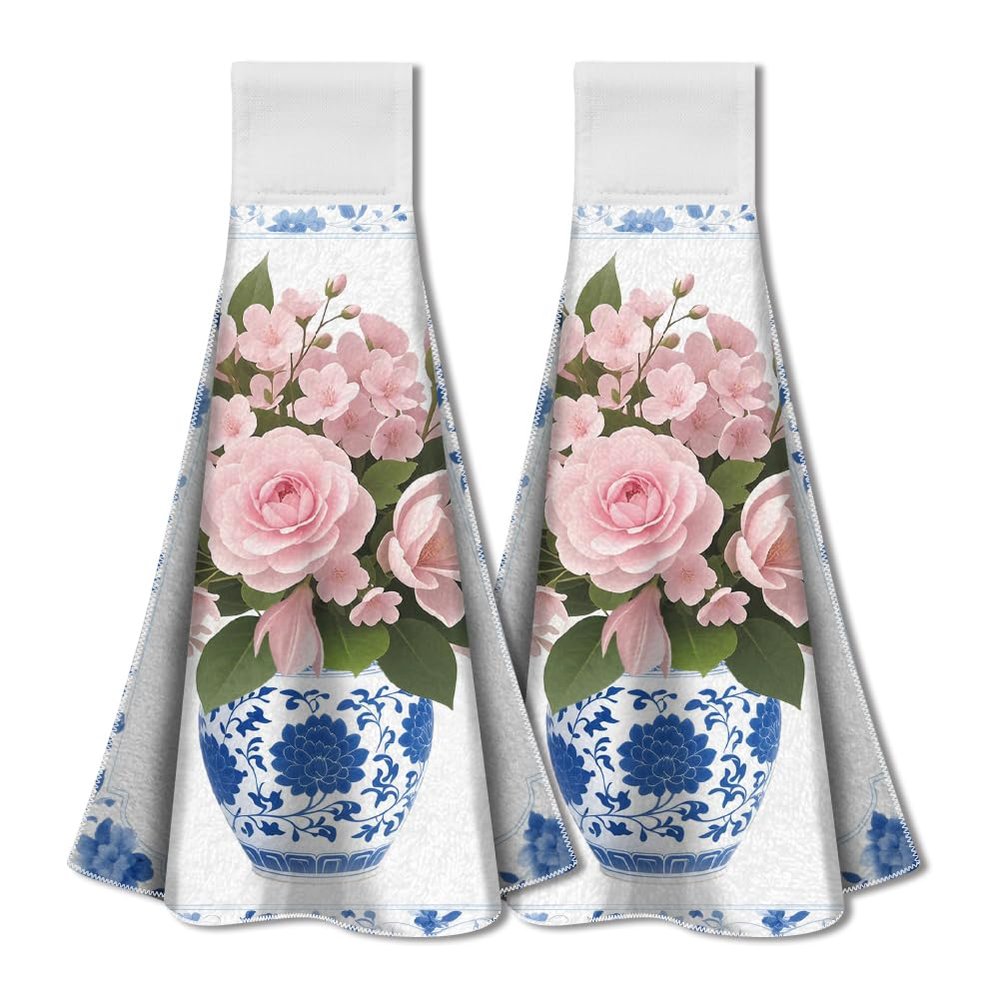 WADORN 2-Piece Chinoiserie Hand Towel Set