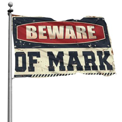 Cool Flag “Room Guys Beware Of Mark,” Bedroom, Door and Garage Decoration for Men (152 x 244 cm)