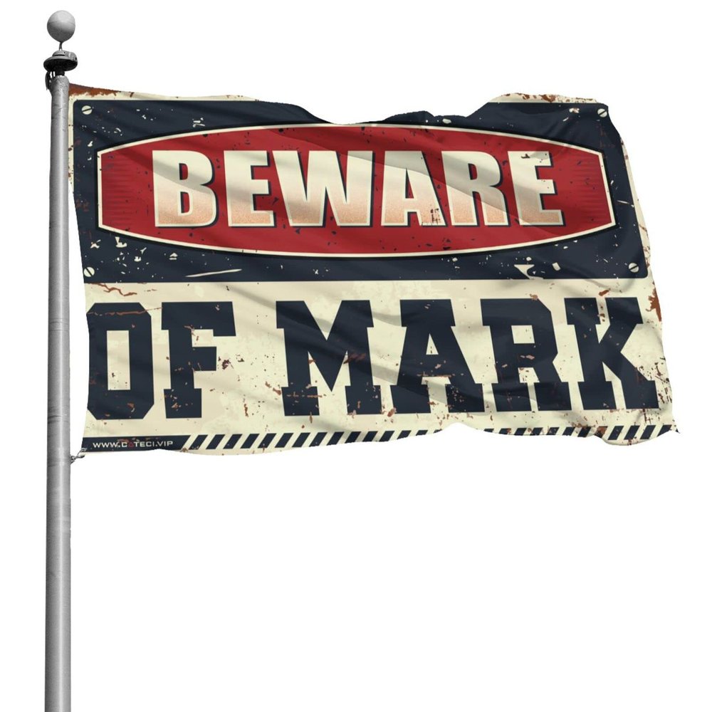 Cool Flag “Room Guys Beware Of Mark,” Bedroom, Door and Garage Decoration for Men (152 x 244 cm)