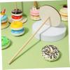 BESTYASH Wooden Donut Stands, Set of 3, Boxwood, Sturdy view 2