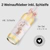 MilaBoo 2-Pack Wine Labels with Bow | Various Occasions | Elegant Self-Adhesive & Waterproof Bottle Labels (Baby Girl - Pink) view 2