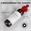 MilaBoo 2-Pack Wine Labels with Ribbon | Various Occasions | Elegant Self-Adhesive & Waterproof Bottle Labels (Retirement - Red) view 2