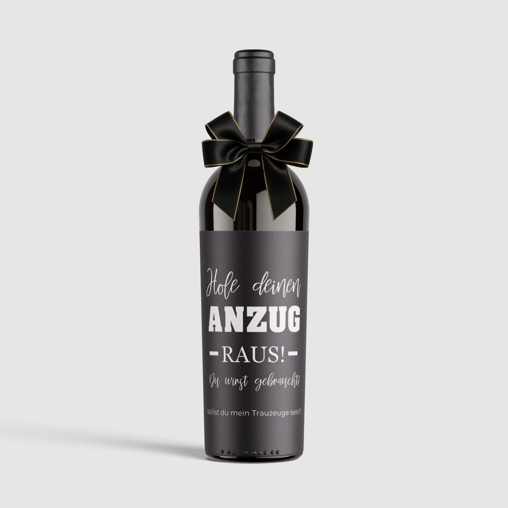MilaBoo 2-Pack Wine Labels with Ribbon | Various Occasions | Elegant Self-Adhesive & Waterproof Bottle Labels (Best Man - Black)