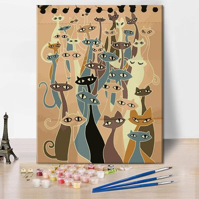 TISHIRON Cat Paint by Numbers Kit for Adults