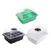 HYFEUOKF Seed Starting Trays, 2-Pack, 12-Cell Trays with Humidity Domes, White view 2