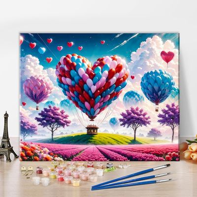 TISHIRON Romantic Paint by Numbers Set for Adults - Heart-Shaped Balloon