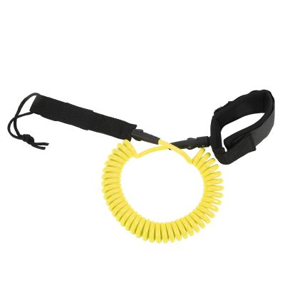 Surfing Foot Rope, Highly Elastic Adjustable Coiled Spring Leash for Paddle Boards, Compatible with Most Surfboards, TPU Polyurethane, 316 Stainless Steel, 7 mm, 10 (Yellow)