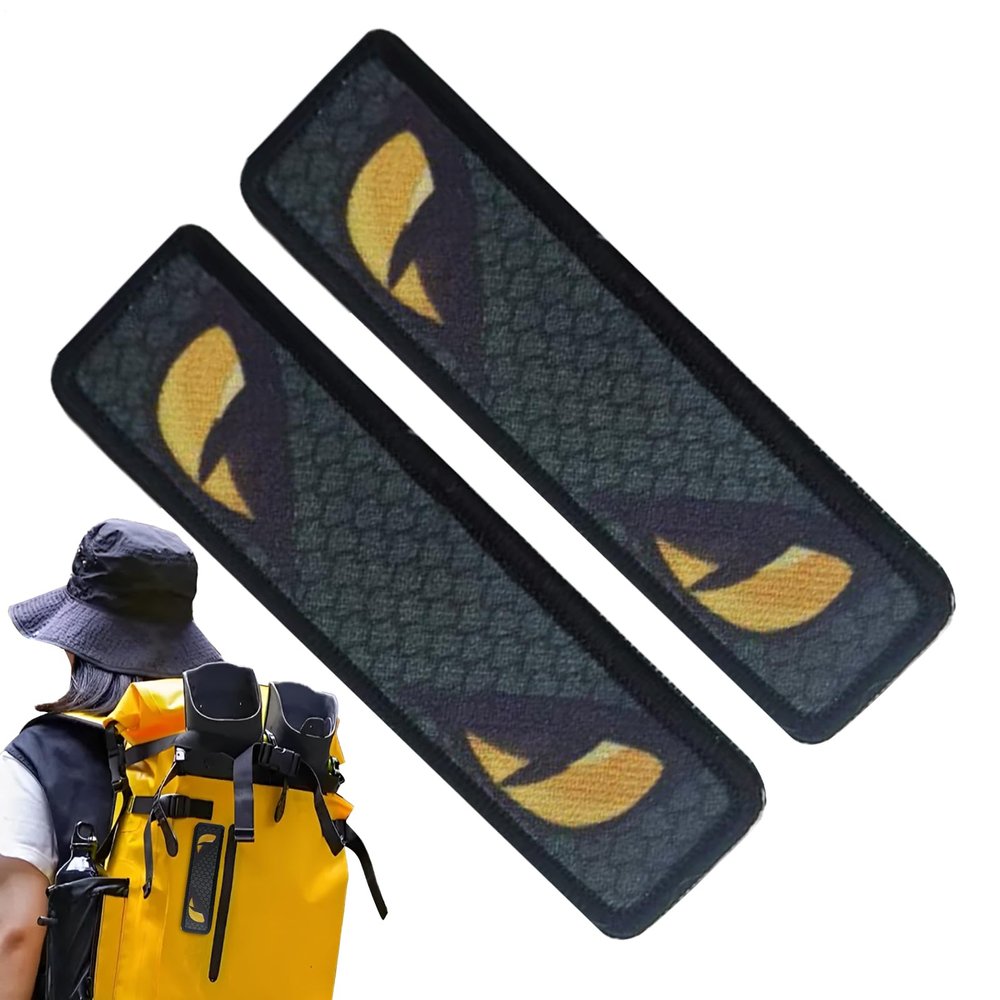 Snake Eye Fabric Patches, Reflective for Helmets & Jackets - 2 Pack