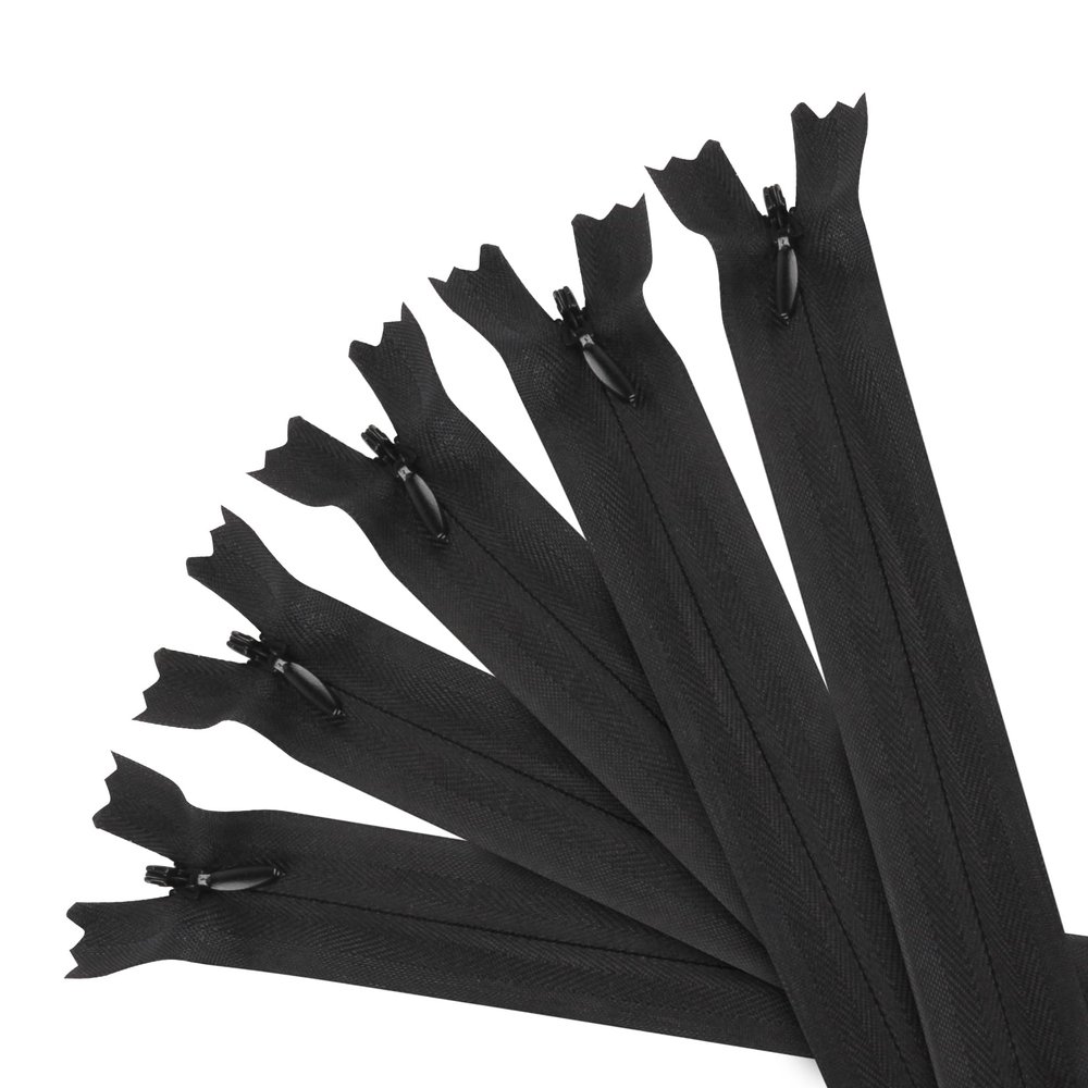 10 Pack Invisible Zippers Black, 40cm