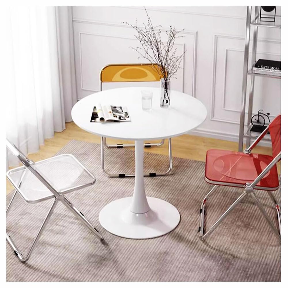 Round Tulip Dining Table with MDF Top and Steel Pedestal, 280 x 80 x 73 cm, Color D