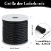 8 m Braided Faux Leather Cord, Black, 3 mm Round view 2
