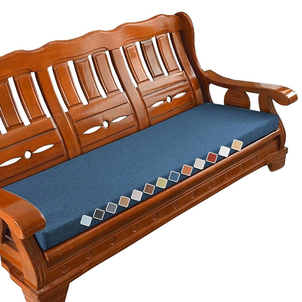 Outdoor & Indoor Bench Cushion, Blue, 200 x 40 x 5 cm