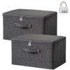 Exquilnova 2-Pack Lockable Storage Boxes with Lid, Folding Fabric Organizer, Combination Lock, Medium 38 x 25 x 16 cm view 1