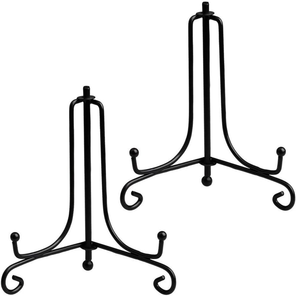Heyumybit Iron Plate Stand, 2 Pack 8 Inch Black Display Stands