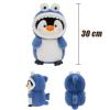 CULASIGN Penguin Stuffed Animal in Shark Costume, Plush Cuddle Pillow for Kids, Blue, 30 cm view 3