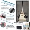 Magnetic Insect Screen Door Curtain 125 x 116 cm, No Drilling, Strong Magnets, Black view 3
