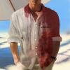 Men's Halloween Bloody Waffle Shirt, Long Sleeve Oversized Button-Down view 2