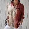 Women's Halloween Bloody Print Oversized Long-Sleeve Lapel Shirt – Problem Solved view 2