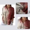 Women's Halloween Bloody Print Oversized Long-Sleeve Lapel Shirt – Problem Solved view 3