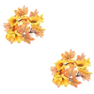Cabilock 2-Piece Fall Maple Leaf Wreath Set