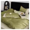 4-Piece Solid Color Duvet Cover Set, 100% Cotton, Super Soft and Breathable view 2
