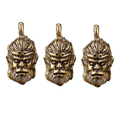 Holibanna 3-Piece Brass Monkey King Keychain Set