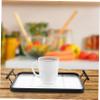 CHICAMPERA Stainless Steel Serving Tray with Handles, Rectangular and Sturdy, for Serving Food, Coffee and Snacks in the Kitchen, Dining Area and Living Room view 4