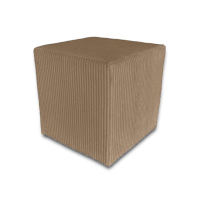 Best For Home Cube Pouf Ottoman, Light Brown Velvet