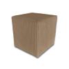 Best For Home Cube Pouf Ottoman, Light Brown Velvet view 1