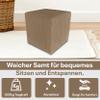 Best For Home Cube Pouf Ottoman, Light Brown Velvet view 3