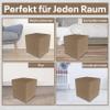 Best For Home Cube Pouf Ottoman, Light Brown Velvet view 4