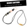 HORIALENCE Beaded Key Lanyard, Wooden Lanyard with Metal Ring, Multifunctional for ID Cards, Keys and Phones view 2