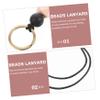 HORIALENCE Beaded Key Lanyard, Wooden Lanyard with Metal Ring, Multifunctional for ID Cards, Keys and Phones view 4