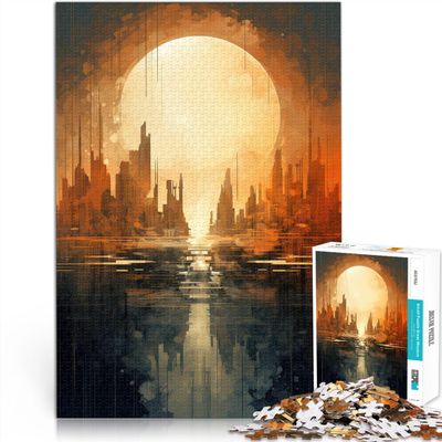 City Skyline Artwork Brain Teaser, 1000-Piece Puzzle for Adults, 50 x 75 cm, Wall Art, Ages 14+