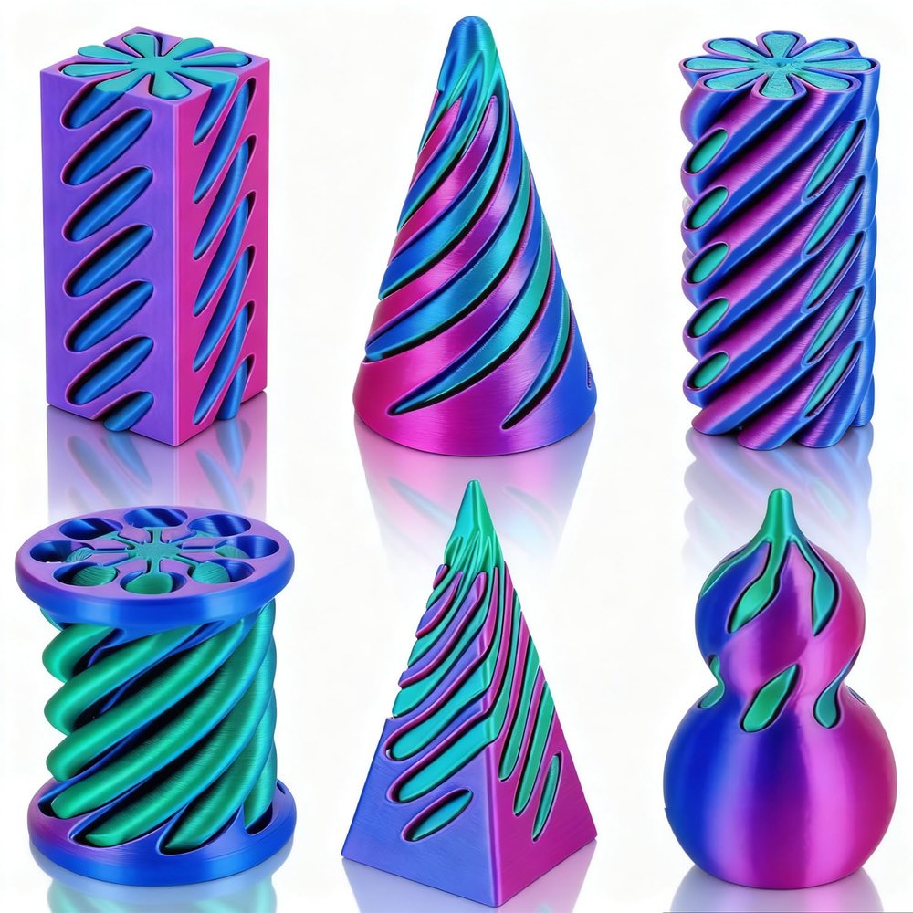 6-Piece 3D-Printed Impossible Cone Fidget Toy Set