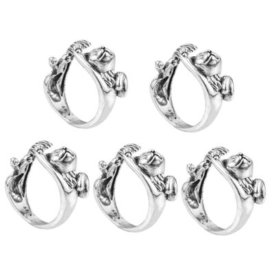 Toddmomy 5 Adjustable Cat-Shaped Crochet Rings