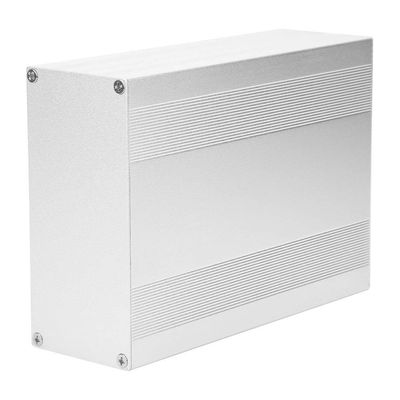 ViaGasaFamido Aluminum Project Box, Split Type, 68 x 145 x 200 mm, Matte Silver Electronic Enclosure, Electrical Outlet Box with Fine Workmanship and Complete Accessories for Easy Installation