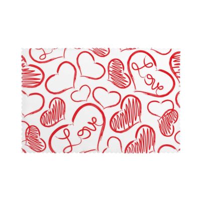 Set of 6 Heart Placemats, Heat-Resistant, Washable, Non-Slip