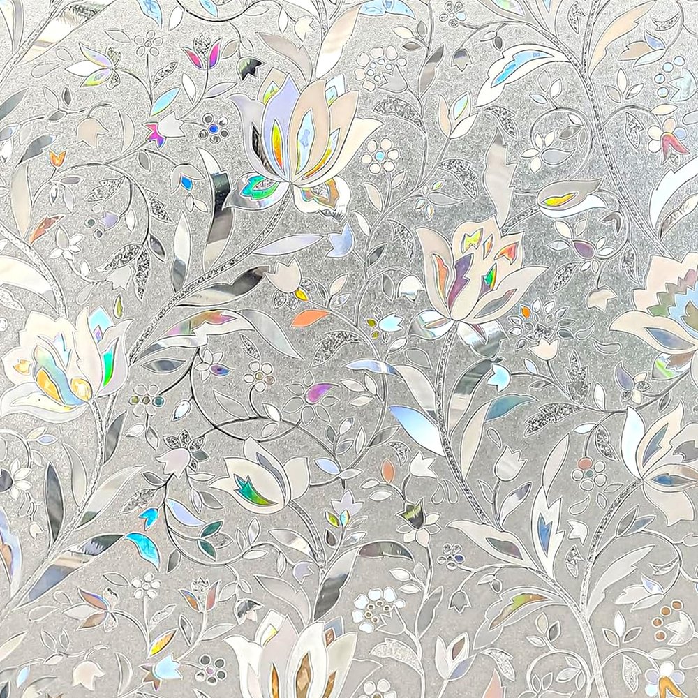 shinfly Window Film Privacy Self-Adhesive | Stained Glass Window Film 44.5 x 200 cm