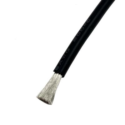 Black Heat-Resistant Soft Silicone Wire, 6–28 AWG, 1/5/10/20 m (1 m, 18 AWG)